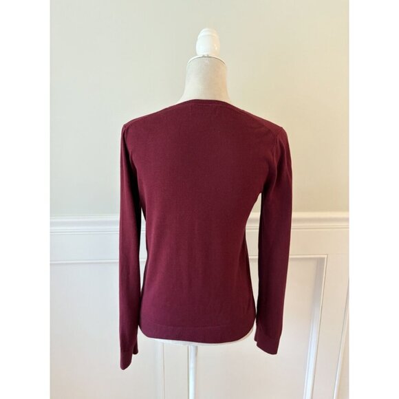 Banana Republic Forever Sweater XS V-Neck Maroon - Picture 4 of 6